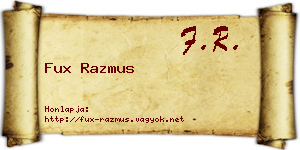 Fux Razmus névjegykártya